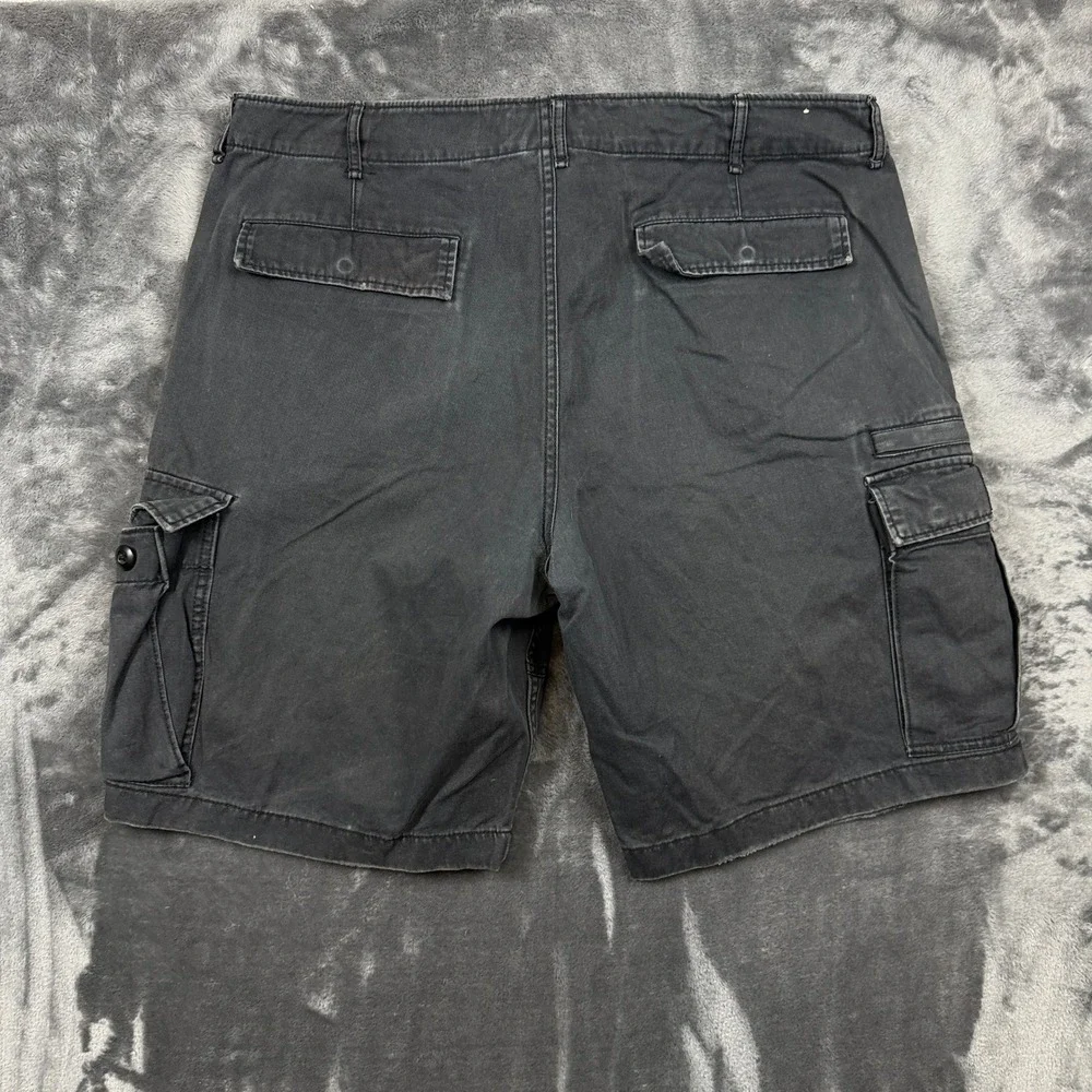 Denim & Supply Cargo Shorts Mens 38 Black Good Faded Cotton Utility Military